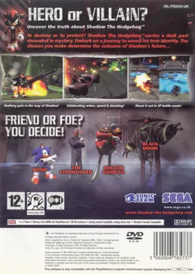 Shadow The Hedgehog box cover back